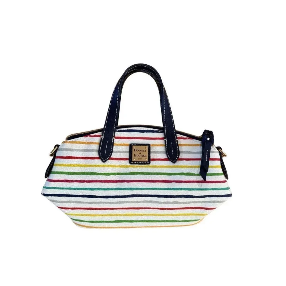 Dooney & Bourke Womens Multi Watercolor Stripes Satchel Ruby Bag Medium
